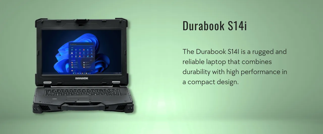 The Durabook S14I is a rugged and reliable laptop that combines durability with high performance in a compact design.