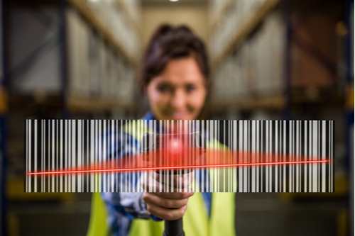 Woman scanning a barcode