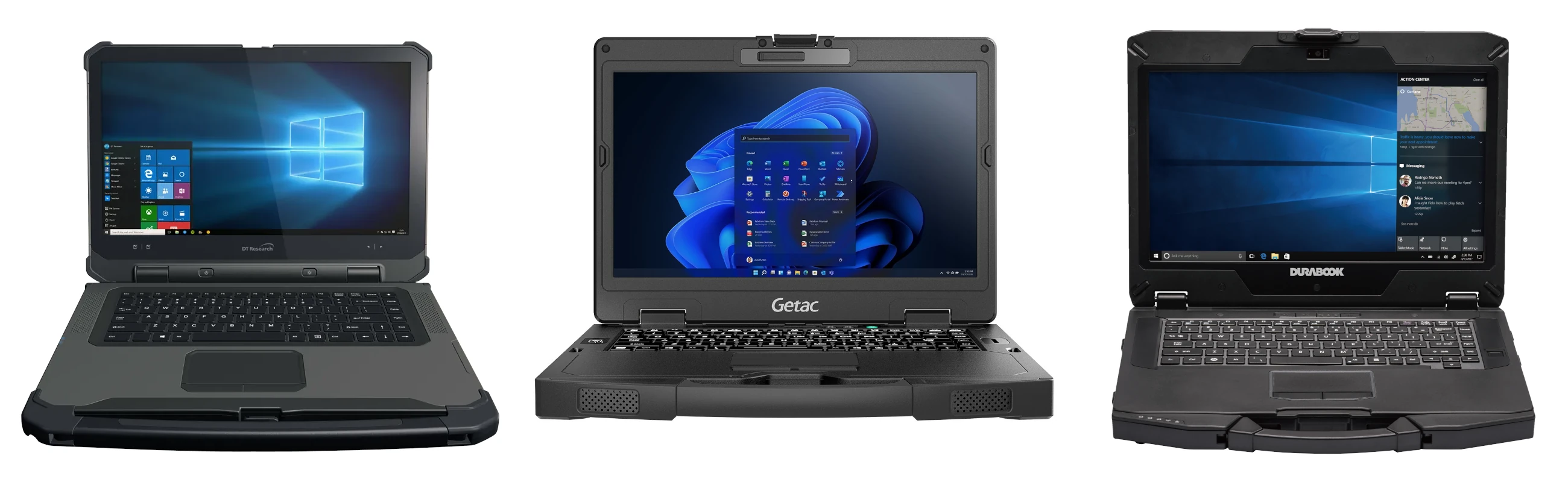 DT research, Getac and Durabook laptops