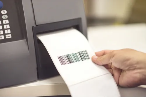 Printer printing a barcode