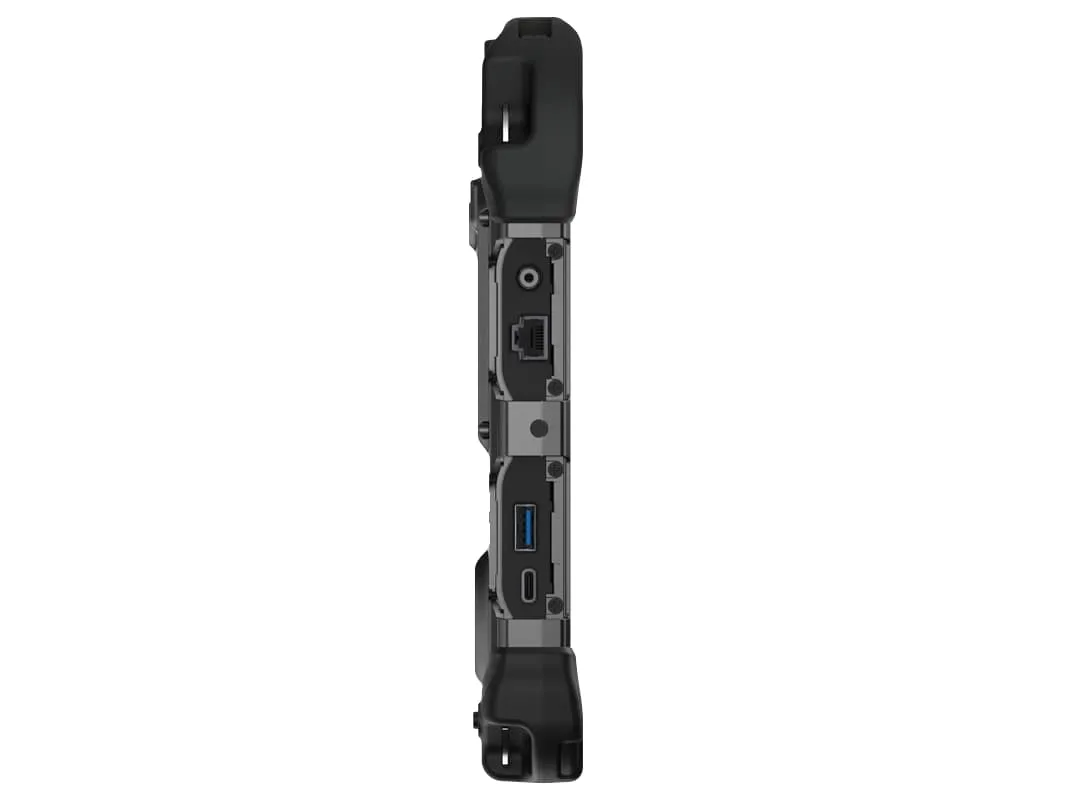 Sidan av DT301YR med USB portar och ethernet kontakt