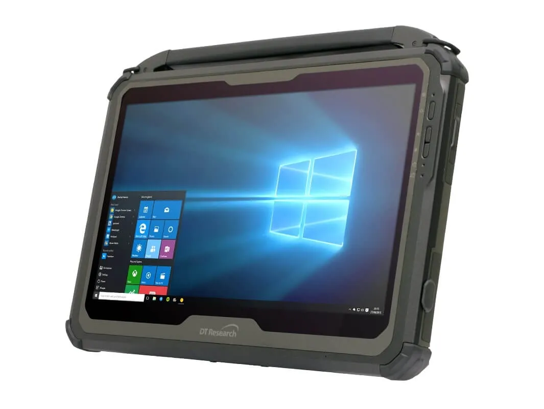 DT Research 340T sett snett framifrån med Windows 10